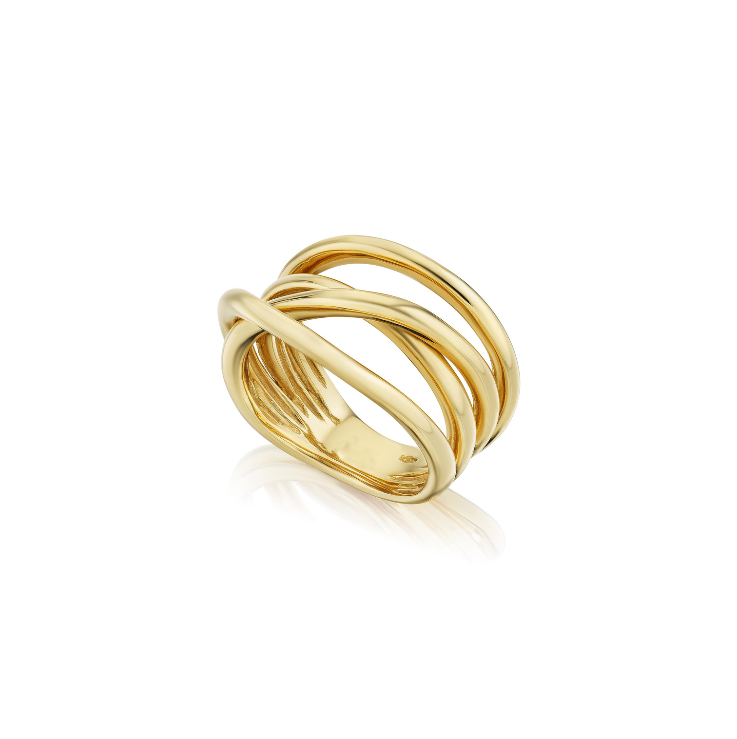 Sabel Collection 14K Yellow Gold Four Row Crossover Ring